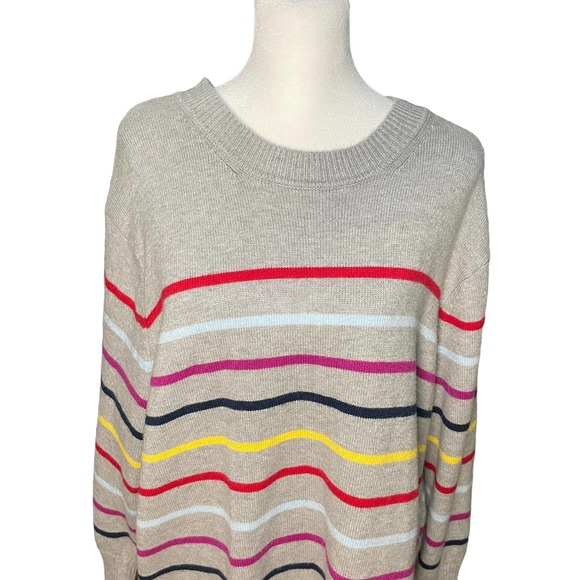 LA LIGNE x Target Striped Sweater Women's Plus Sz 3X Cashmere Blend Preppy Cozy - Picture 2 of 10